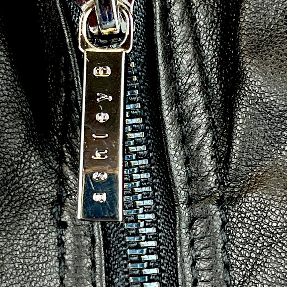 VTG Genuine Leather and Wool Jacket Ashley B Bernardo from Nordstrom Black Y2K S - Picture 10 of 13